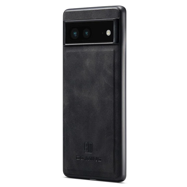 DG.MING PC+TPU+PU Cover for Google Pixel 6a Slim Case Anti-Fall Protective Phone Case - Black
