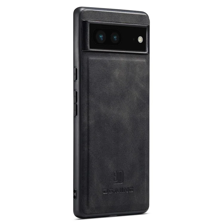 DG.MING PC+TPU+PU Cover for Google Pixel 6a Slim Case Anti-Fall Protective Phone Case - Black