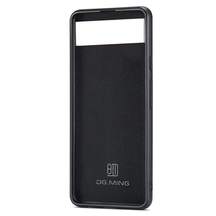 DG.MING PC+TPU+PU Cover for Google Pixel 6a Slim Case Anti-Fall Protective Phone Case - Black