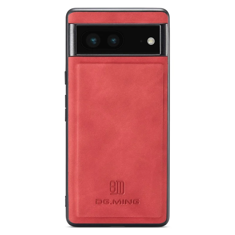 DG.MING PC+TPU+PU Cover for Google Pixel 6a Slim Case Anti-Fall Protective Phone Case - Red