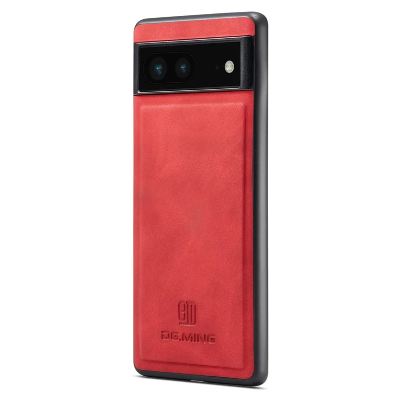 DG.MING PC+TPU+PU Cover for Google Pixel 6a Slim Case Anti-Fall Protective Phone Case - Red