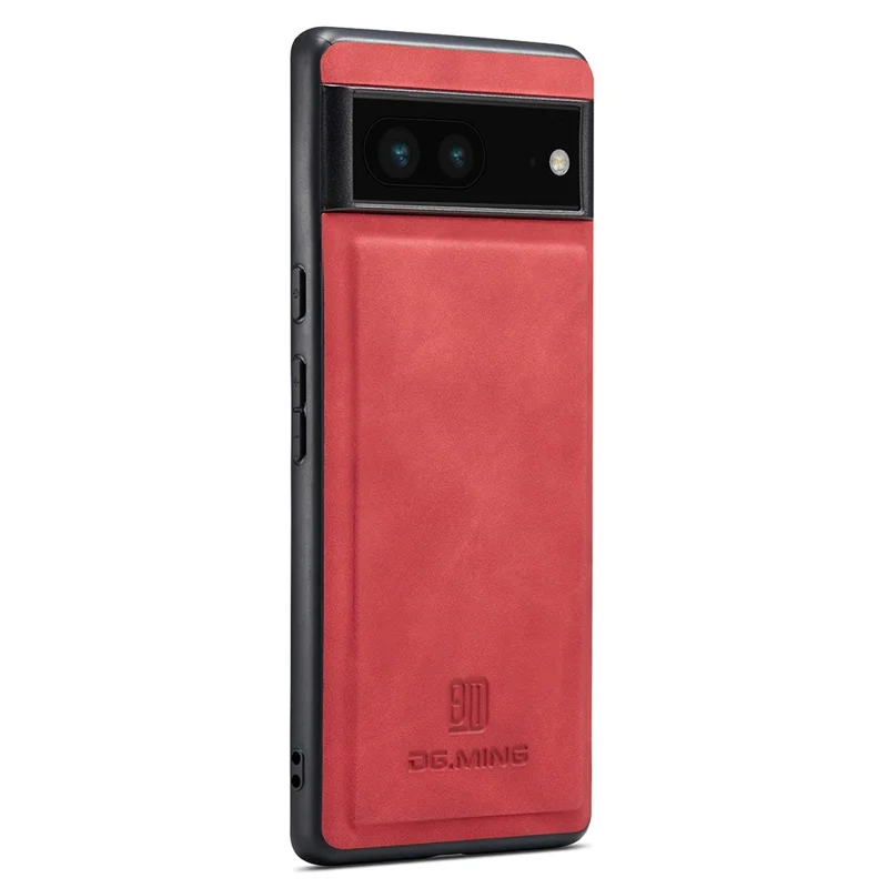 DG.MING PC+TPU+PU Cover for Google Pixel 6a Slim Case Anti-Fall Protective Phone Case - Red