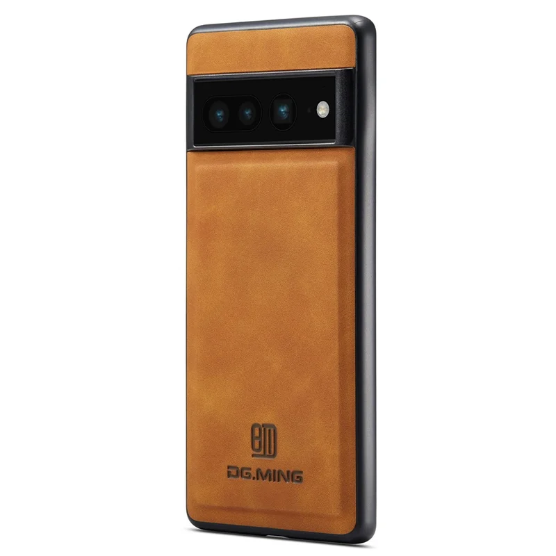 Coque de téléphone anti-chute DG.MING pour Google Pixel 7 Pro 5G, boîtier en PC+TPU+PU mince - Marron