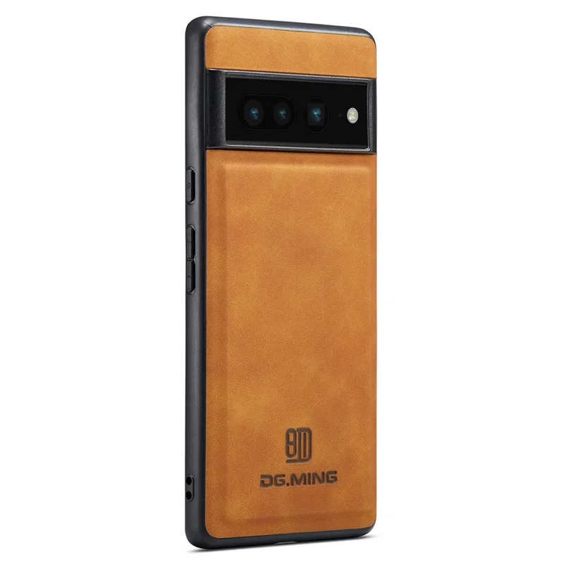 Coque de téléphone anti-chute DG.MING pour Google Pixel 7 Pro 5G, boîtier en PC+TPU+PU mince - Marron