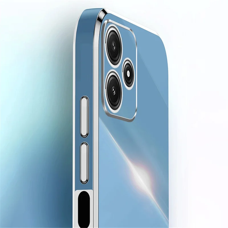 XINLI For Xiaomi Redmi Note 12R 5G TPU Cover Electroplated Phone Case with Ring Kickstand - Black