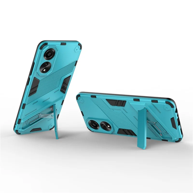 For Oppo A78 4G Case PC+TPU Kickstand Drop-proof Phone Cover - Baby Blue