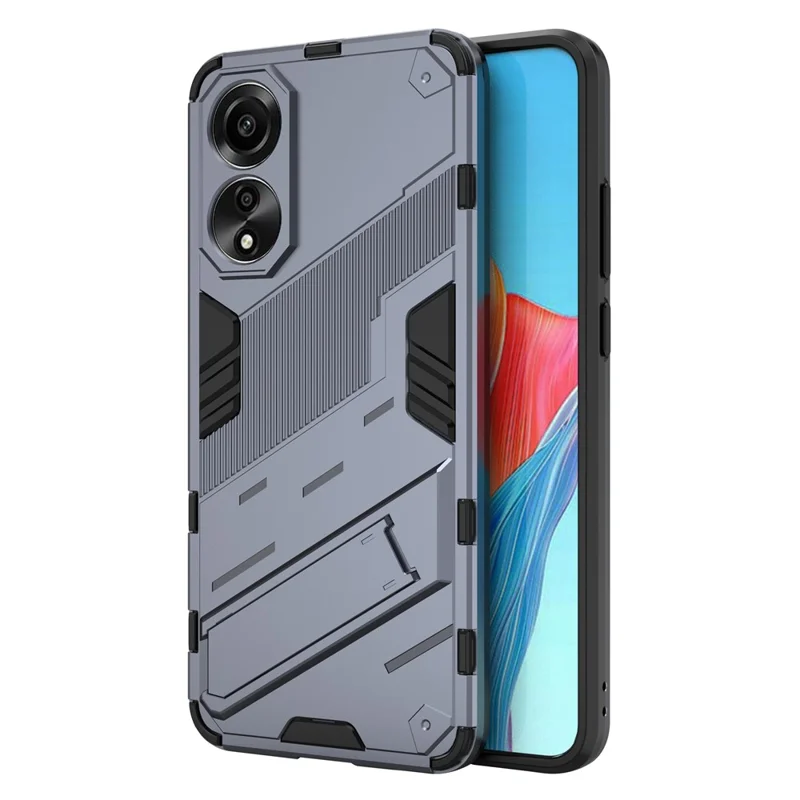 For Oppo A78 4G Case PC+TPU Kickstand Drop-Proof Phone Cover - Grey