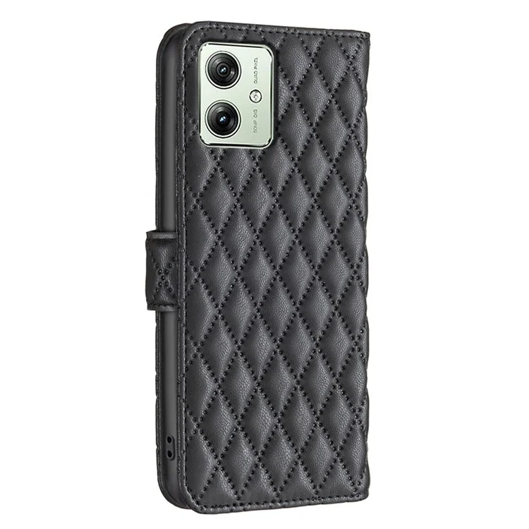 BINFEN COLOR BF Style-14 Para Motorola Moto G54 5G Funda Carcasa de Piel Sintética Tipo Cartera Impresa - Negro
