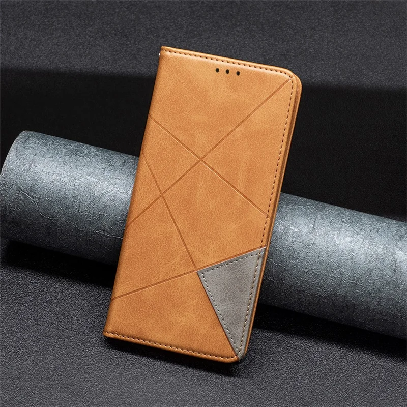 For Motorola Moto G54 5G Cover Imprinted PU Leather Wallet Cell Phone Case - Yellow