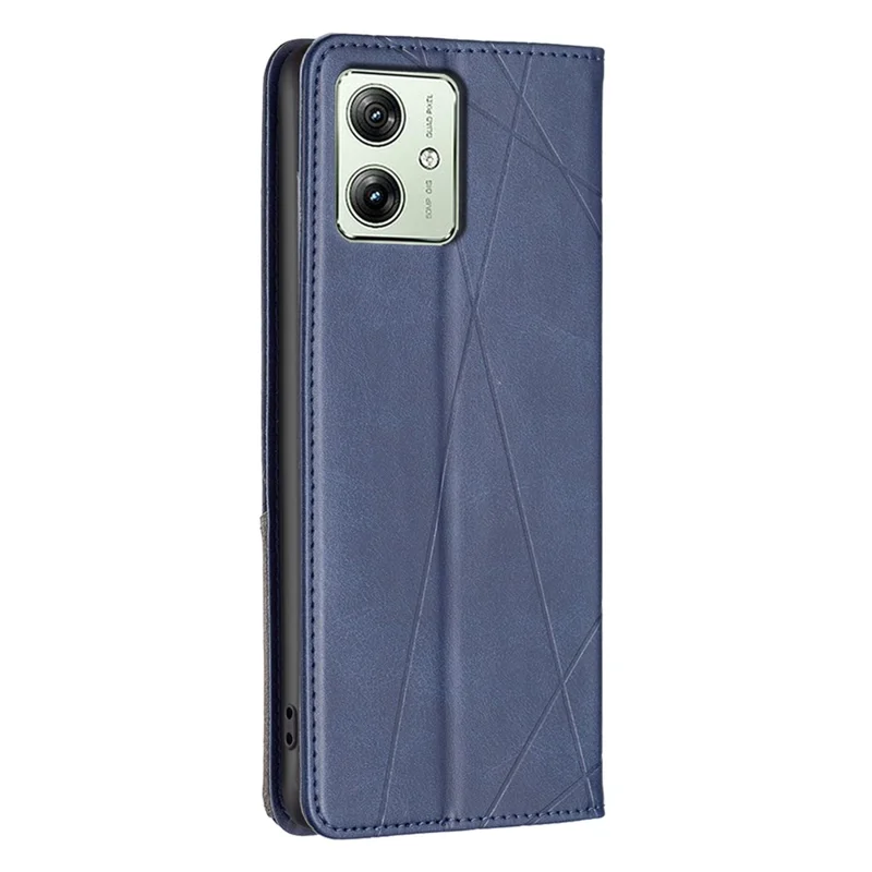 For Motorola Moto G54 5G Cover Imprinted PU Leather Wallet Cell Phone Case - Blue