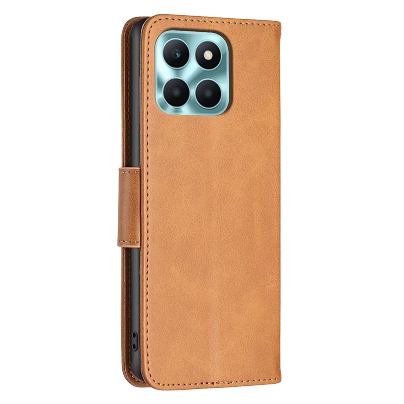 For Honor X6a 4G Case Textured PU Leather Stand Wallet Cell Phone Cover - Yellow