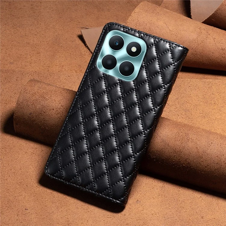 BINFEN COLOR BF Style-16 For Honor X6a 4G Case Card Holder Leather Stand Phone Cover - Negro