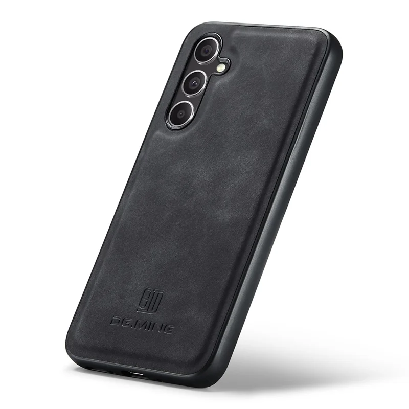 DG.MING Protective Cover for Samsung Galaxy S23 FE Case Anti-Drop PC+TPU+PU Phone Case - Black