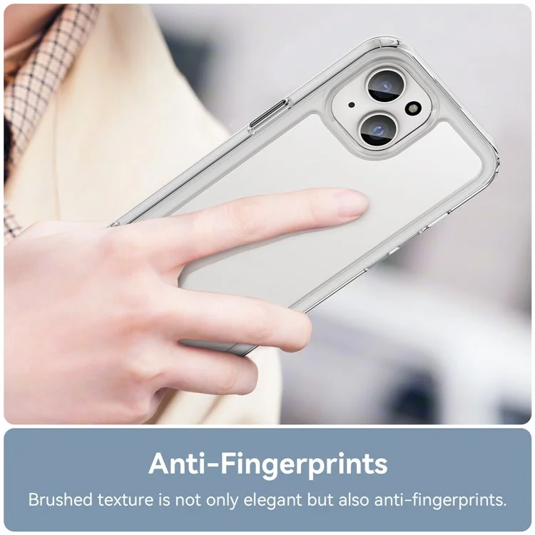 Acryl+TPU-Handyhülle für iPhone 15 Klare Hülle mit vergoldeten Knöpfen (großes Loch für die Rückkamera)