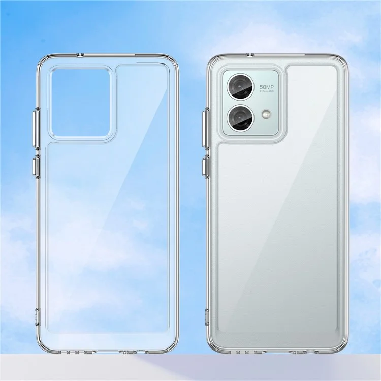 Para el caso del teléfono Motorola Moto G84 5G Electroplating Buttons Acrylic+TPU Cover (Big Rear Lens Hole)