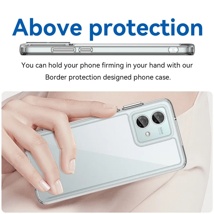 Para el caso del teléfono Motorola Moto G84 5G Electroplating Buttons Acrylic+TPU Cover (Big Rear Lens Hole)