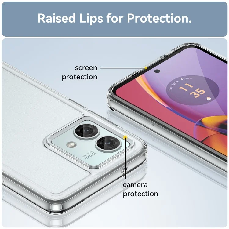 Para el caso del teléfono Motorola Moto G84 5G Electroplating Buttons Acrylic+TPU Cover (Big Rear Lens Hole)