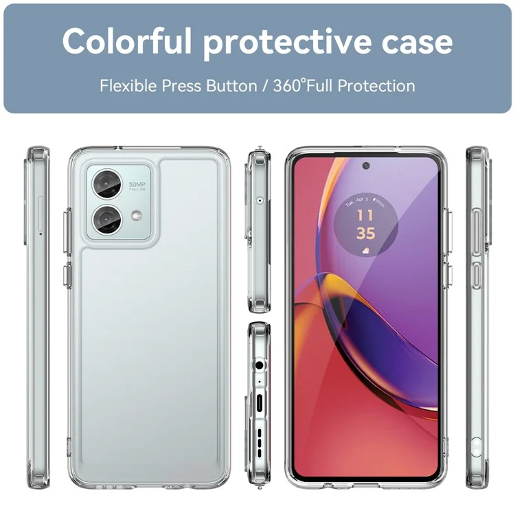 Para el caso del teléfono Motorola Moto G84 5G Electroplating Buttons Acrylic+TPU Cover (Big Rear Lens Hole)