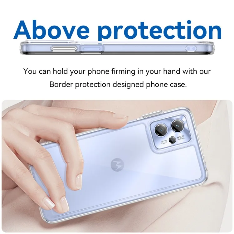 Für Motorola Moto G23 4G Handyhülle, kristallklare Handyhülle (großes Kameralinsenlochrücken)