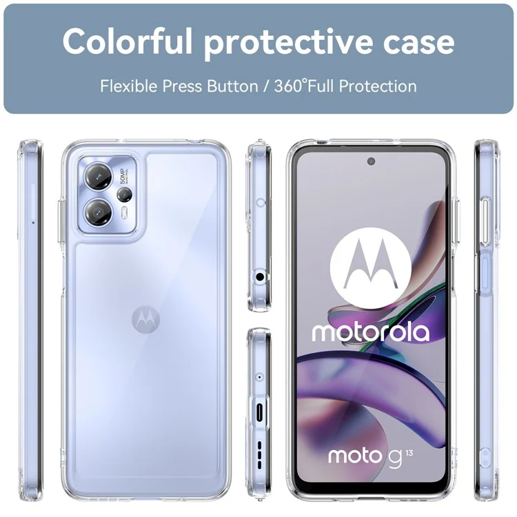 Für Motorola Moto G23 4G Handyhülle, kristallklare Handyhülle (großes Kameralinsenlochrücken)