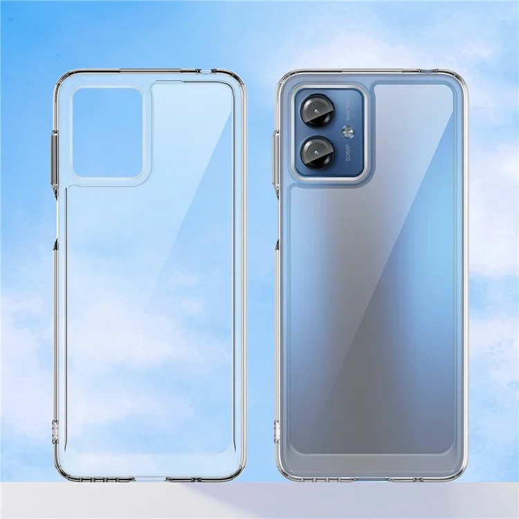 Per Motorola Moto G14 4G Clear Case Air Cushion Corner Phone Cover (Big Rear Lens Hole)