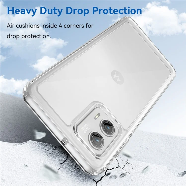 Per Motorola Moto G73 5G Custodia Trasparente Cover del Telefono con Pulsanti Elettroplaccati (Foro Obiettivo Posteriore Largo)