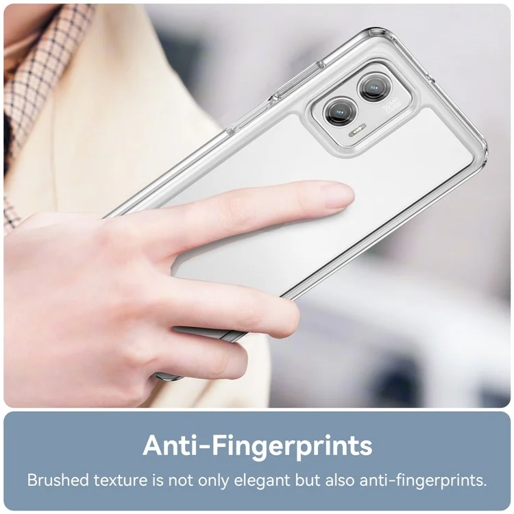 Per Motorola Moto G73 5G Custodia Trasparente Cover del Telefono con Pulsanti Elettroplaccati (Foro Obiettivo Posteriore Largo)