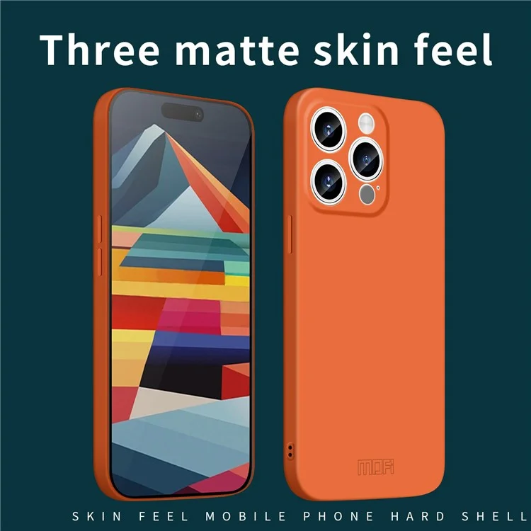 MOFI JK Qin Series For iPhone 14 Pro Max Case Acrylic+TPU Skin-Touch Phone Cover - Orange