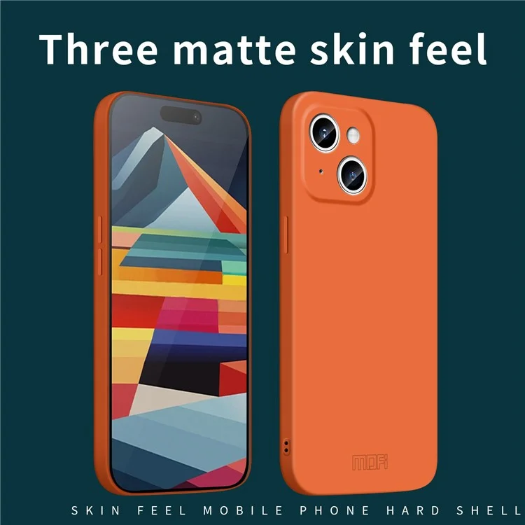 MOFI Série JK Qin pour iPhone 14 Étui antichoc Acrylique+TPU Housse de téléphone - Orange 