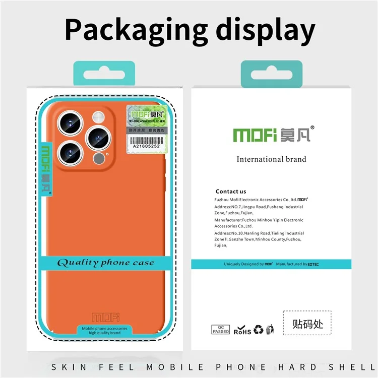 MOFI JK Qin Series For iPhone 14 Pro Case Matte Acrylic+TPU Phone Cover - Orange