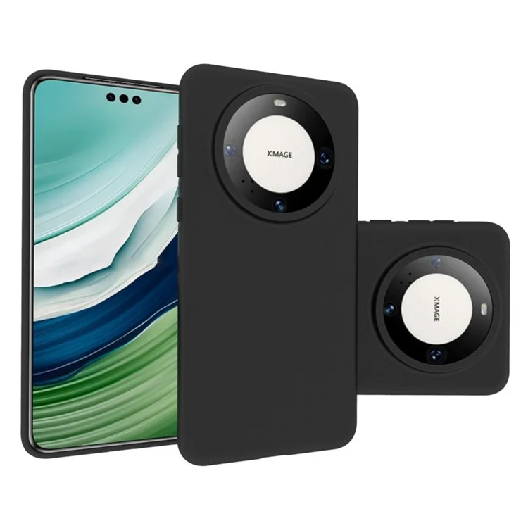 Für Huawei Mate 60 Pro+ Hülle Kratzfeste TPU Handy-Rückenschale (Großes Rückkameraloch) - Schwarz