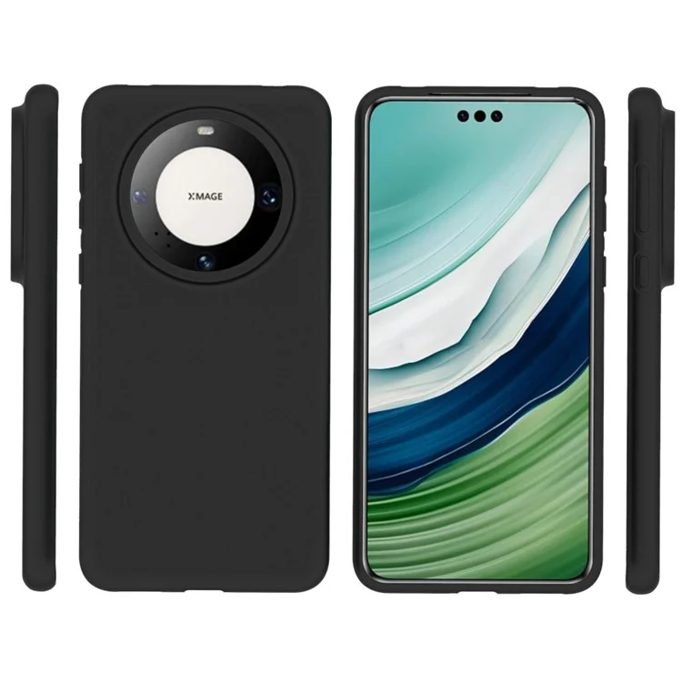 Für Huawei Mate 60 Pro+ Hülle Kratzfeste TPU Handy-Rückenschale (Großes Rückkameraloch) - Schwarz