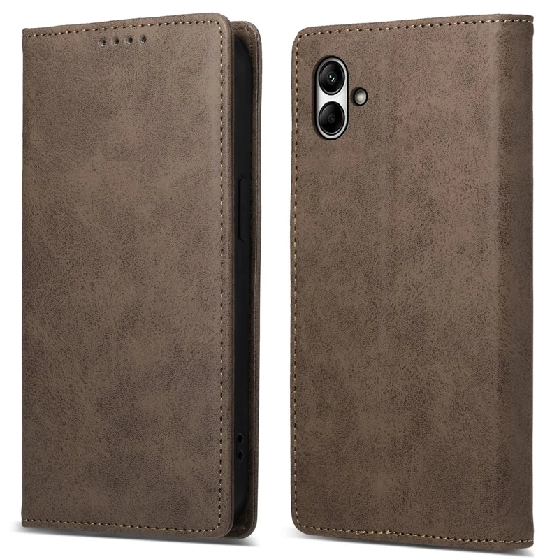 DF-05 Para Capa de Smartphone Samsung Galaxy A05 4G Caso de Couro PU Suporte de Exibição - Marrom