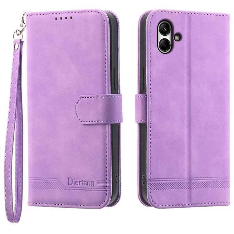 DIERFENG DF-03 For Samsung Galaxy A05 4G Case PU Leder Ständer Telefon Geldbörse Schale - Lila