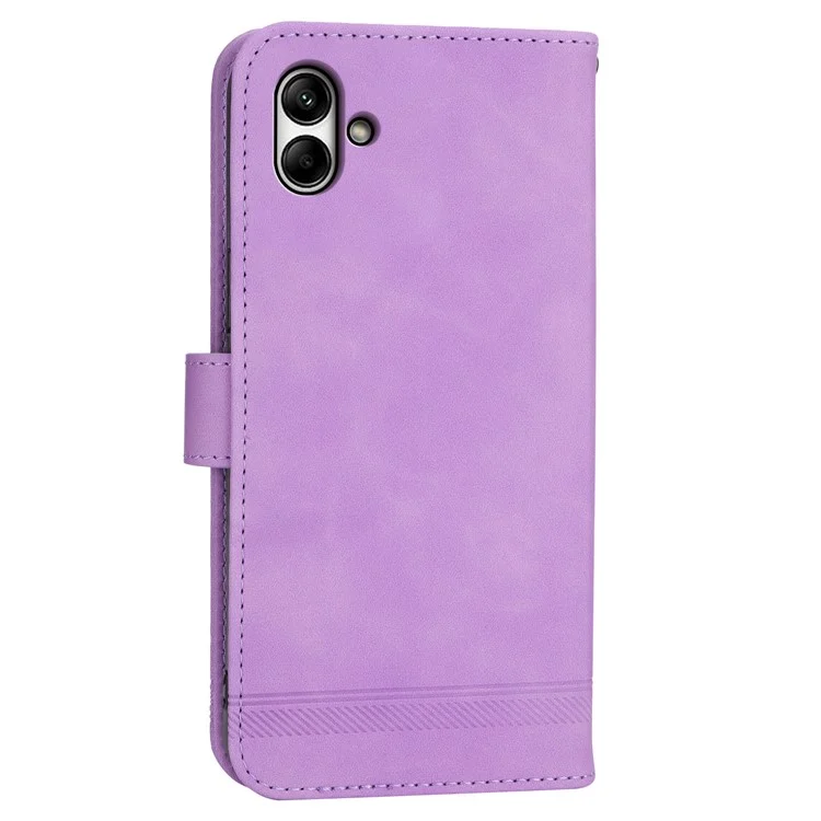 DIERFENG DF-03 For Samsung Galaxy A05 4G Case PU Leder Ständer Telefon Geldbörse Schale - Lila