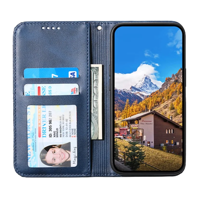 Para Samsung Galaxy A05s 4G Case Imprinted Rhombus Pattern Wallet Stand Phone Cover - Azul