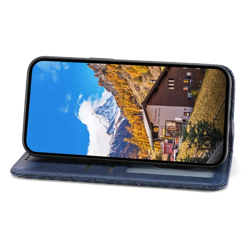 Para Samsung Galaxy A05s 4G Case Imprinted Rhombus Pattern Wallet Stand Phone Cover - Azul