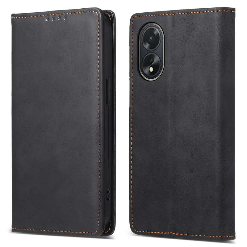 DF-05 Phone Cover per Oppo A38 4G Case RFID Blocking Phone Shell Leather Wallet - Nero