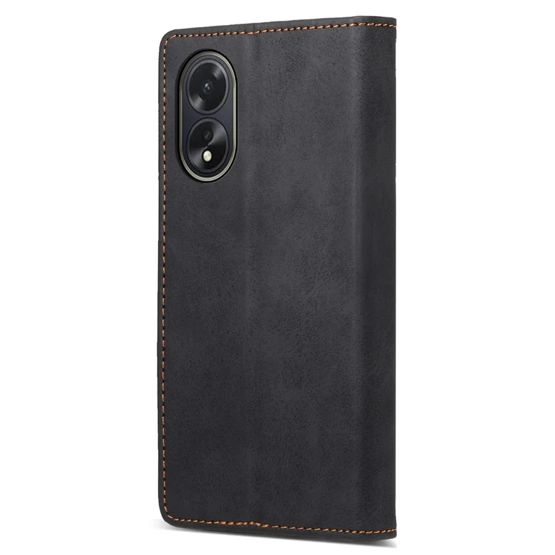 DF-05 Phone Cover per Oppo A38 4G Case RFID Blocking Phone Shell Leather Wallet - Nero