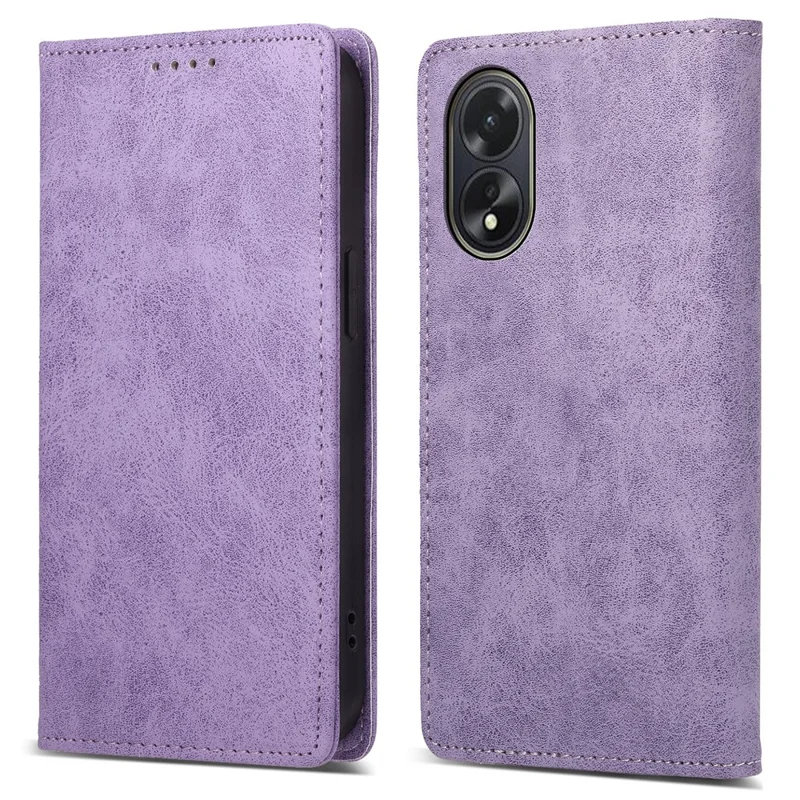 DF-05 Phone Cover for Oppo A38 4G Case RFID Blocking Phone Shell Leather Wallet - Purple