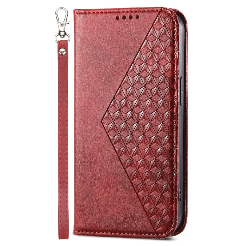 For Oppo A38 4G Case Imprinted PU Leather Viewing Stand Wallet Phone Cover - Red