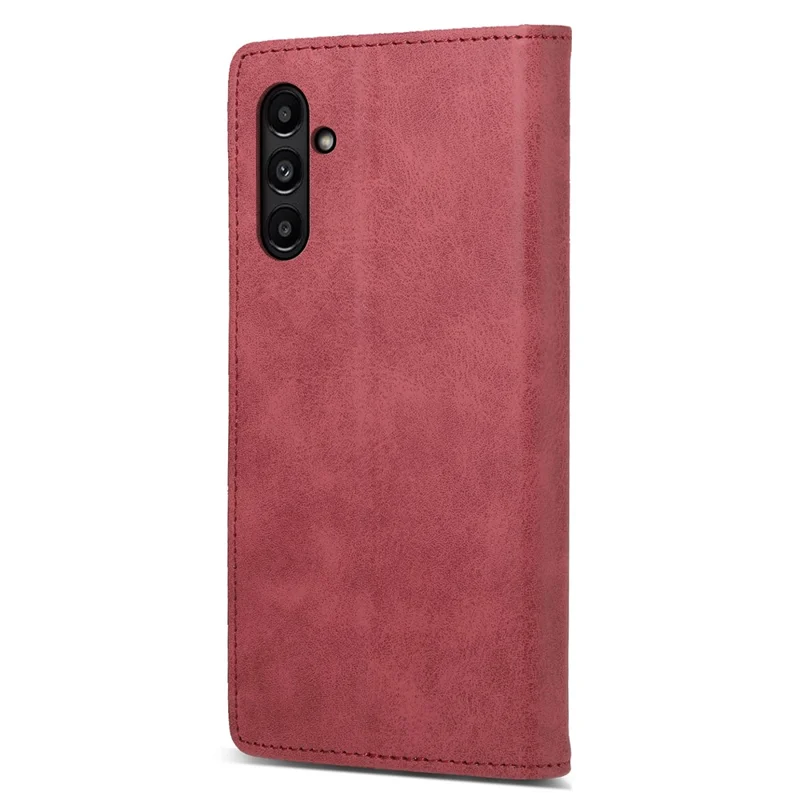 Funda con soporte DF-05 para Samsung Galaxy A15 4G, carcasa de cuero con bloqueo RFID y billetera para teléfono - Rojo