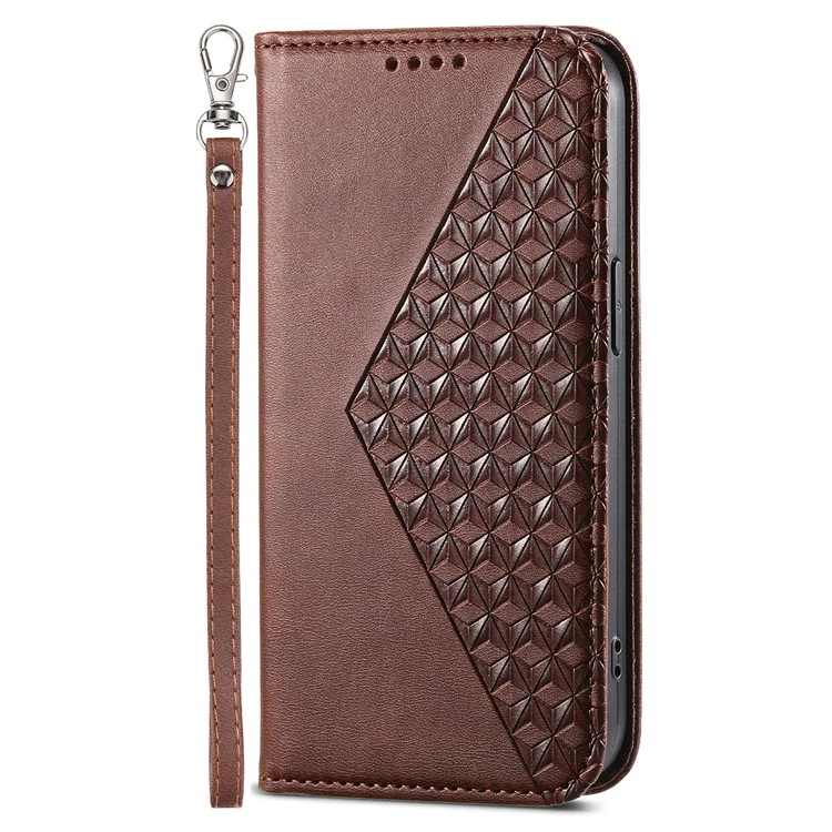 Para Samsung Galaxy A15 4G Caja Impresa de Cuero PU Monedero Funda de Teléfono - Marrón