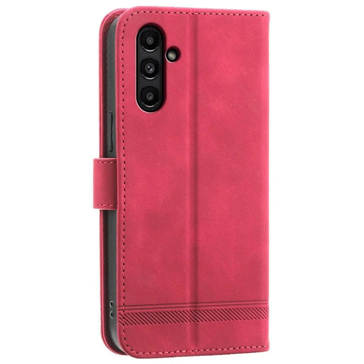 DIERFENG DF-03 pour Samsung Galaxy A15 4G Coque étui de protection en cuir avec support - Rouge