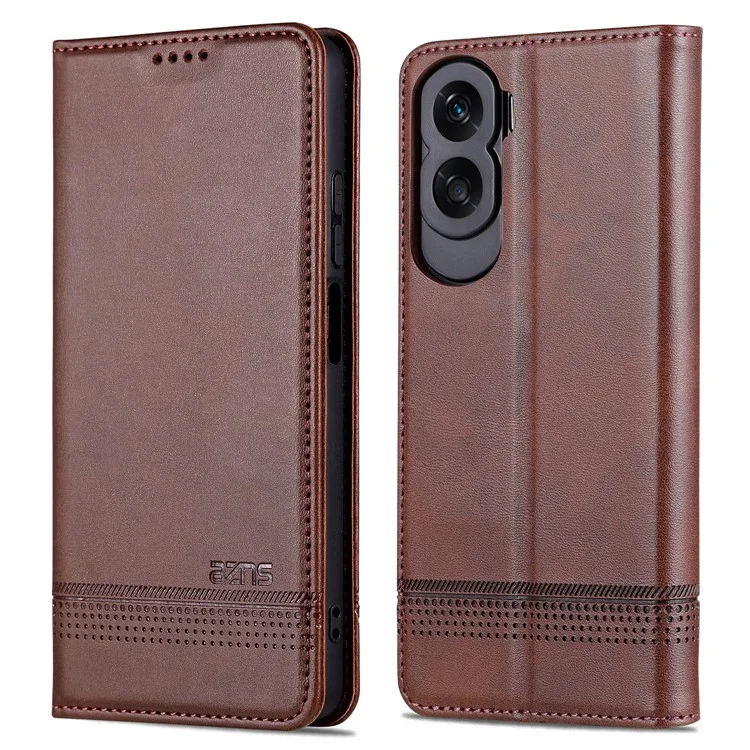 AZNS For Honor X50i 5G / 90 Lite 5G Чехол-кошелёк с магнитной застёжкой, кожаный чехол - Кофейный