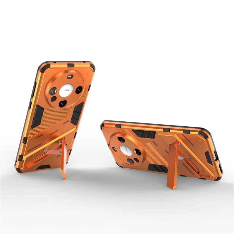 For Huawei Mate 60 Cover PC+TPU Shockproof Phone Case with Kickstand - Orange