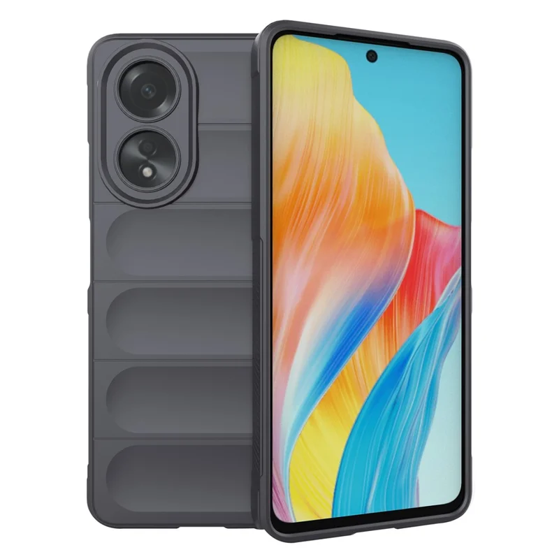 For Oppo A58 4G TPU Case Drop-proof Mobile Phone Back Cover - Dark Grey