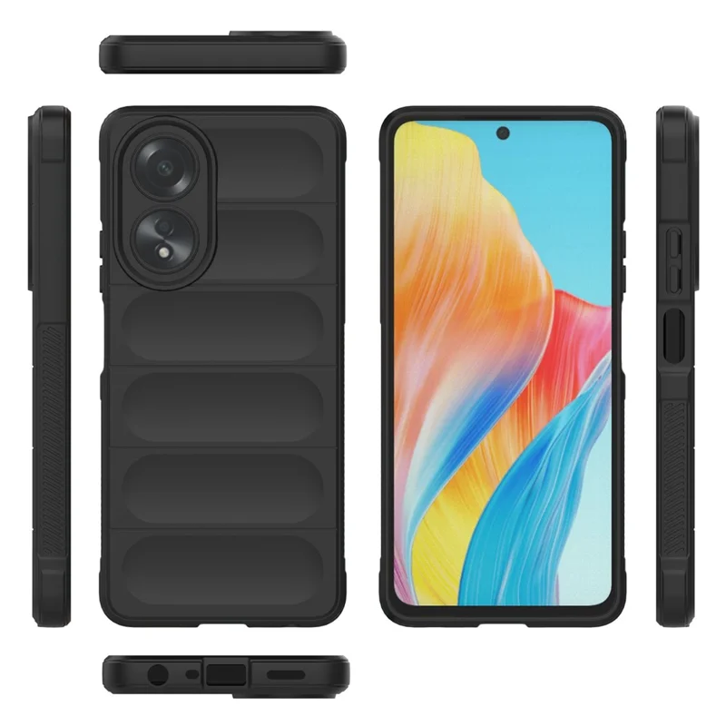 For Oppo A58 4G TPU Case Drop-proof Mobile Phone Back Cover - Dark Grey