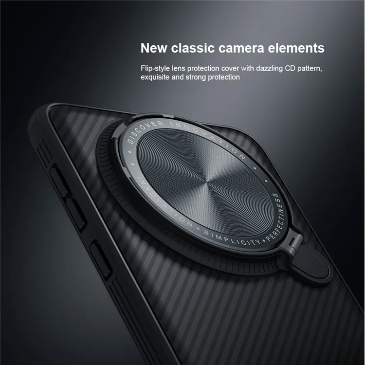 NILLKIN CamShield Prop Магнитная серия для Huawei Mate 60 Pro / 60 Pro+ Чехол Крышка объектива Подставка Чехол для телефона - Черный
