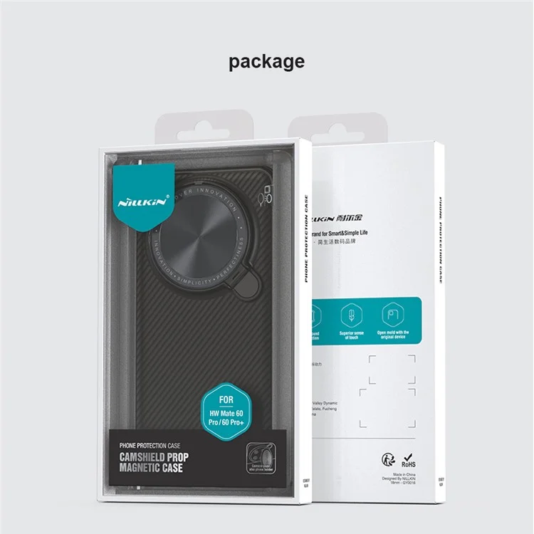 NILLKIN CamShield Prop Магнитная серия для Huawei Mate 60 Pro / 60 Pro+ Чехол Крышка объектива Подставка Чехол для телефона - Черный